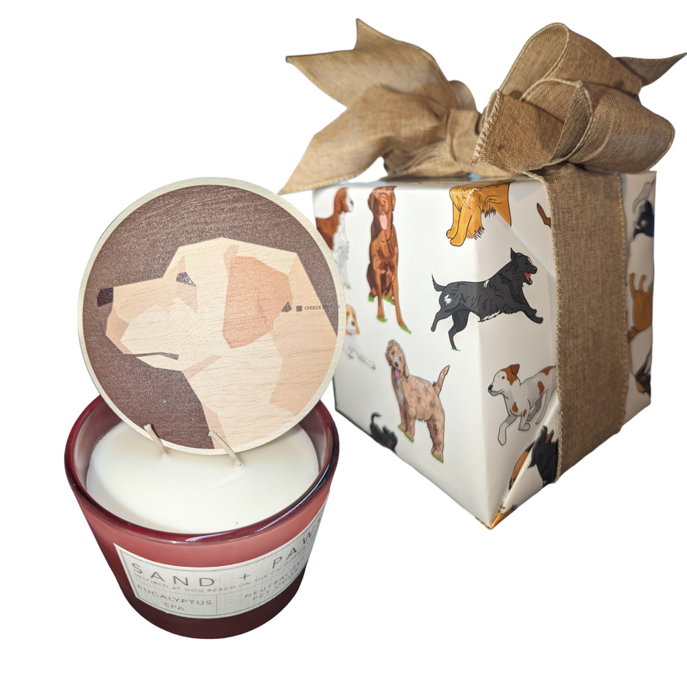 Sand + Paws Labrador Eucalyptus Spa Candle - Gift wrapped!